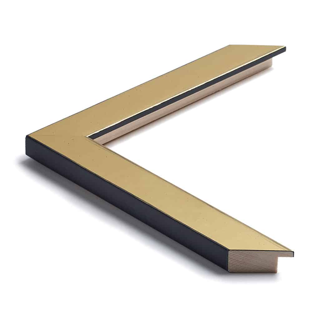 Guld liste m/sort kant, 30 x 17 mm - Billede 3