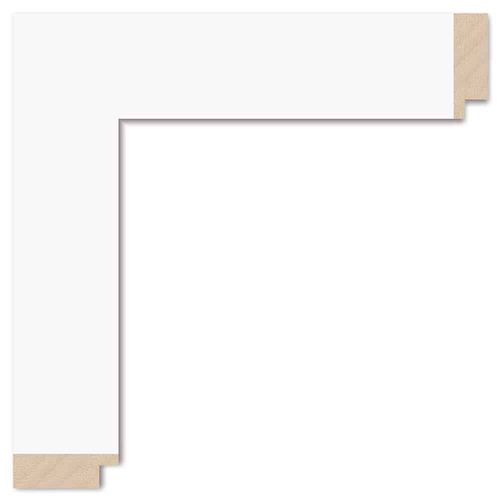 Silkemat hvid liste, 40 x 13 mm