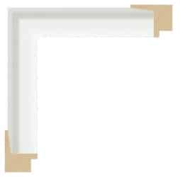 Svæveliste i rå hvid lakeret 35 x 45 mm