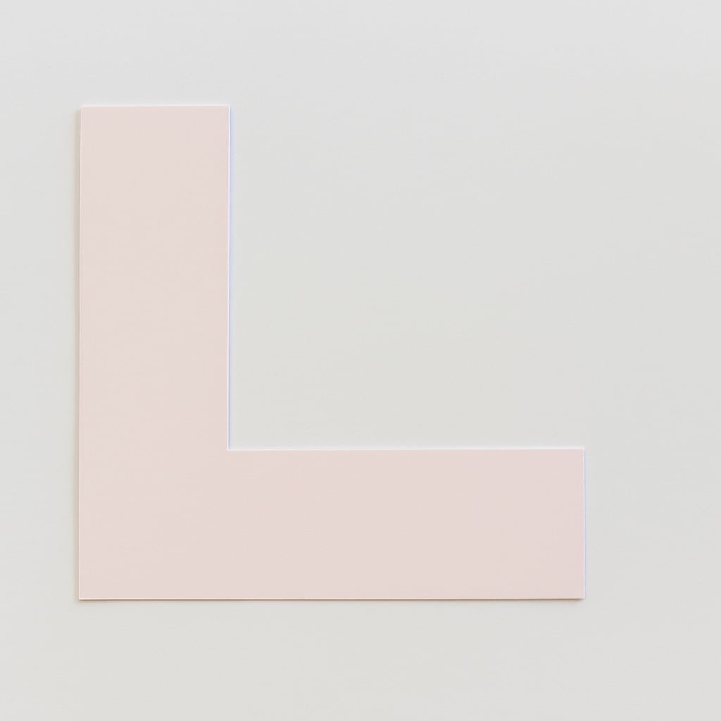 Kulørt passepartout lys rosa 82 x 112 cm x 1,7 mm