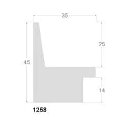 Svæveliste i rå hvid lakeret 35 x 45 mm - Billede 2